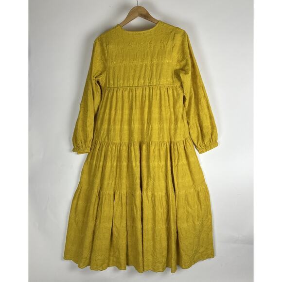 Matta Yamini Embroidered Dress - Yellow | Size Small - Picture 5 of 9